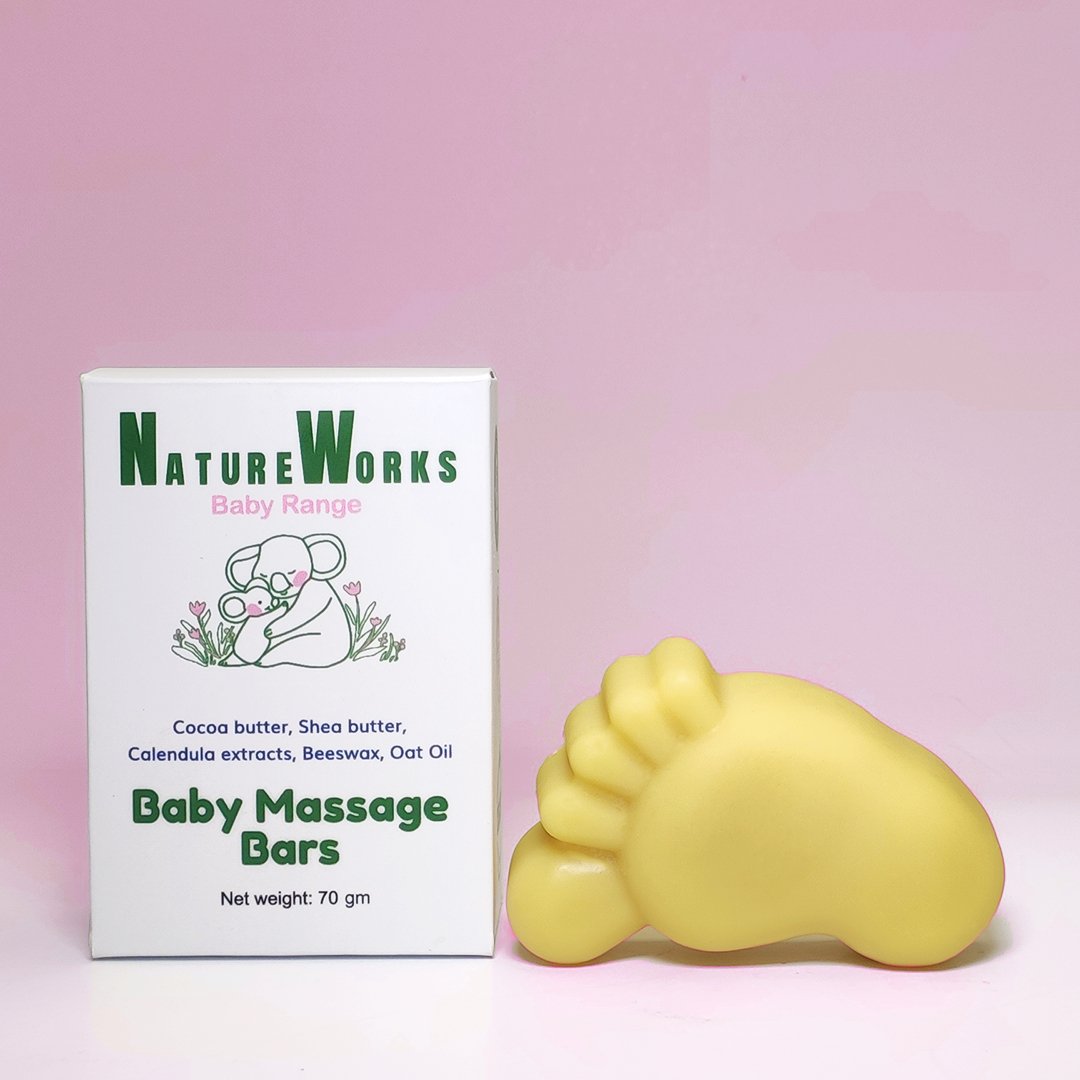 Solid Baby Massage - All natural & Organic - 75gr - Natureworks.store -