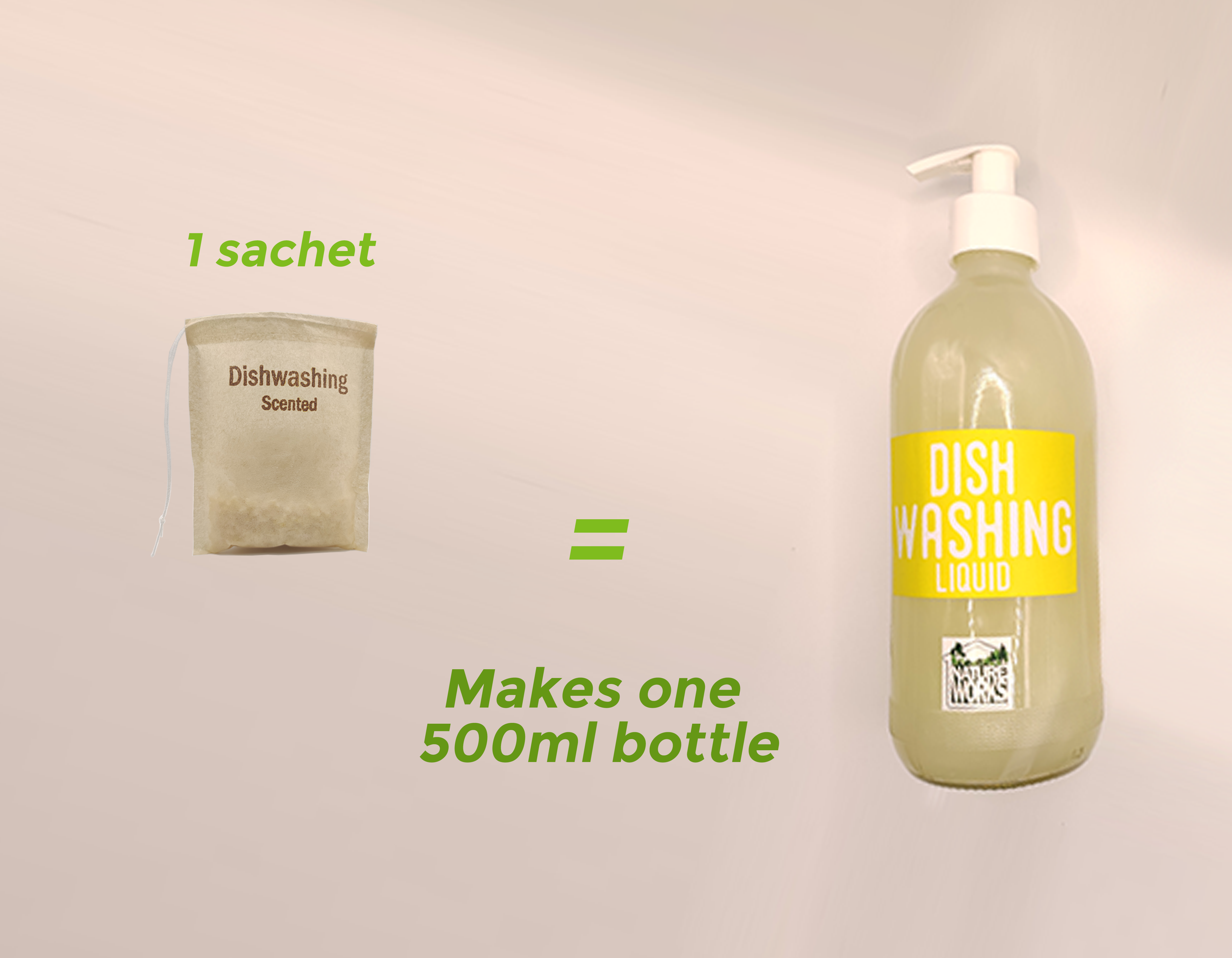 Powdered - Eco friendly - Non-toxic - Hypoallergenic - Baby safe - Pet safe - Only natural essential ingredients - Affordable. Dishwashing liquid powder in a paper bag