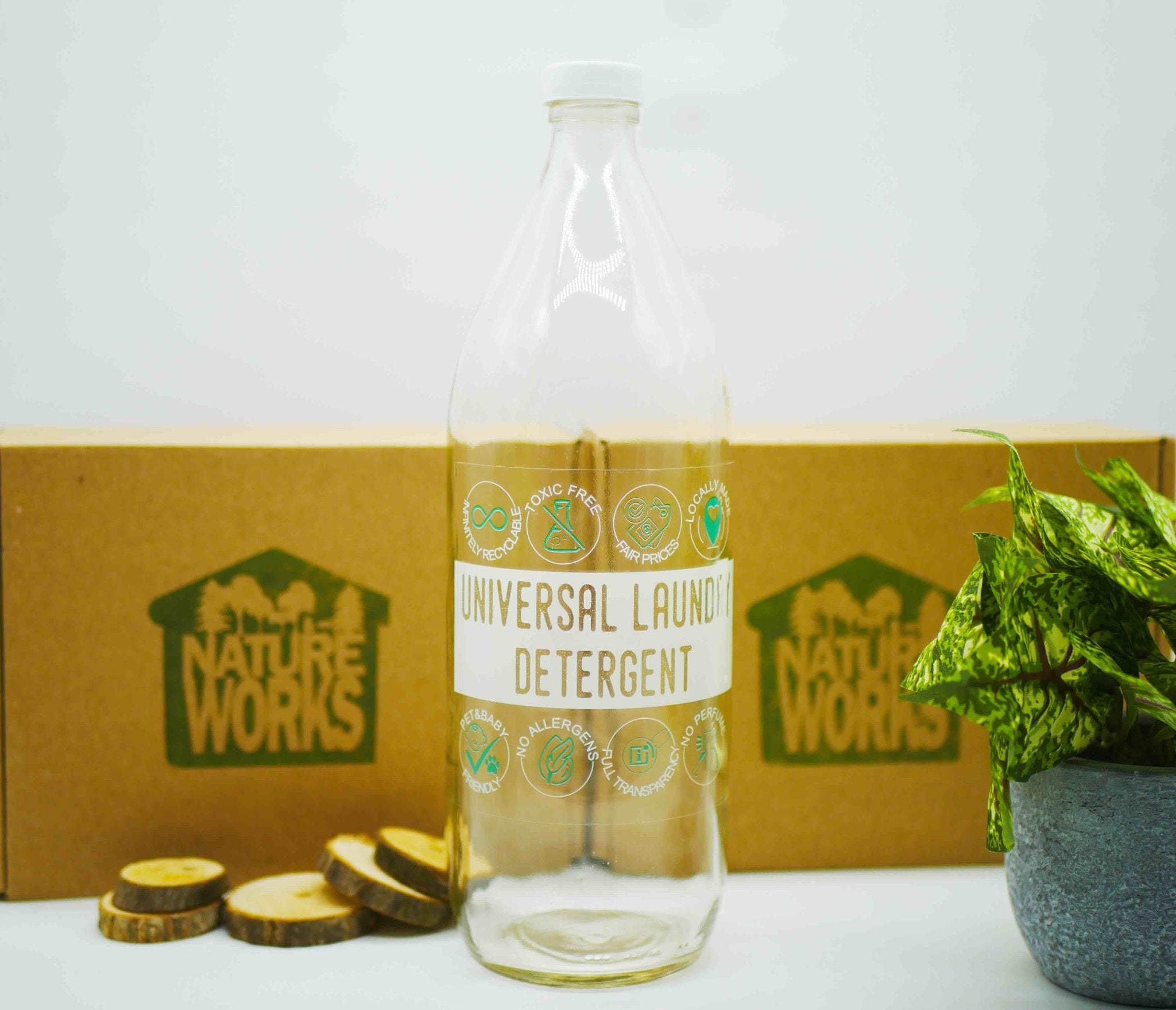 Laundry Detergent Glass Bottle (empty) - Natureworks.store - Containers